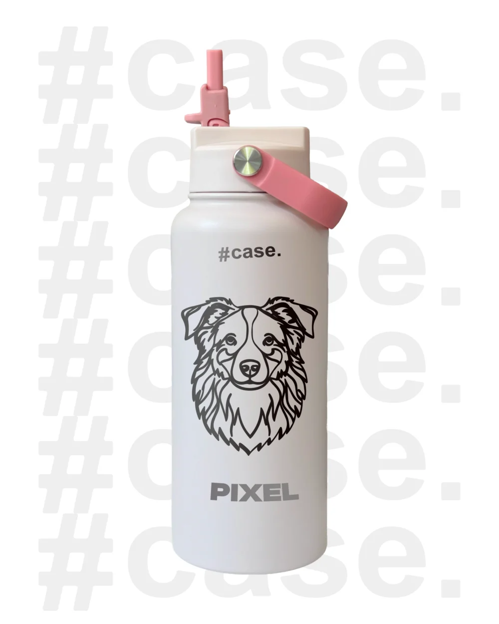 #case Bottle Pro💧✨ - Pinky színű ezüst mintával