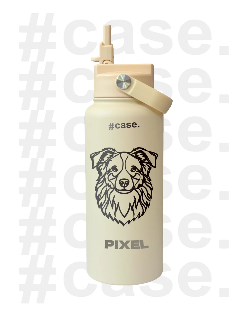 #case Bottle Pro💧✨ - vanilla yellow színű ezüst mintával