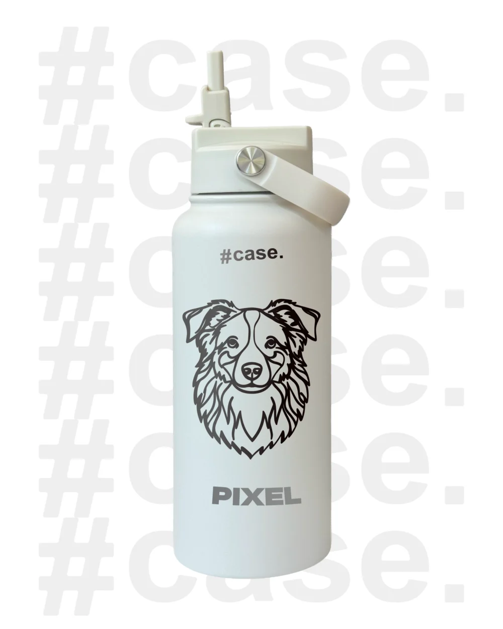 #case Bottle Pro💧✨ - fehér színű ezüst mintával