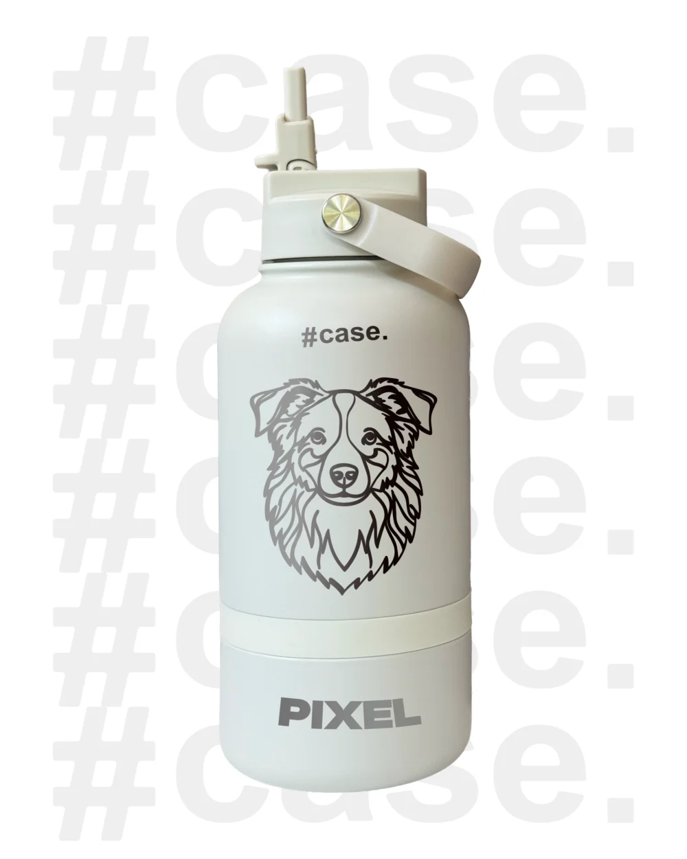 #case PawCup Pro 🐾 - fehér színű ezüst mintával